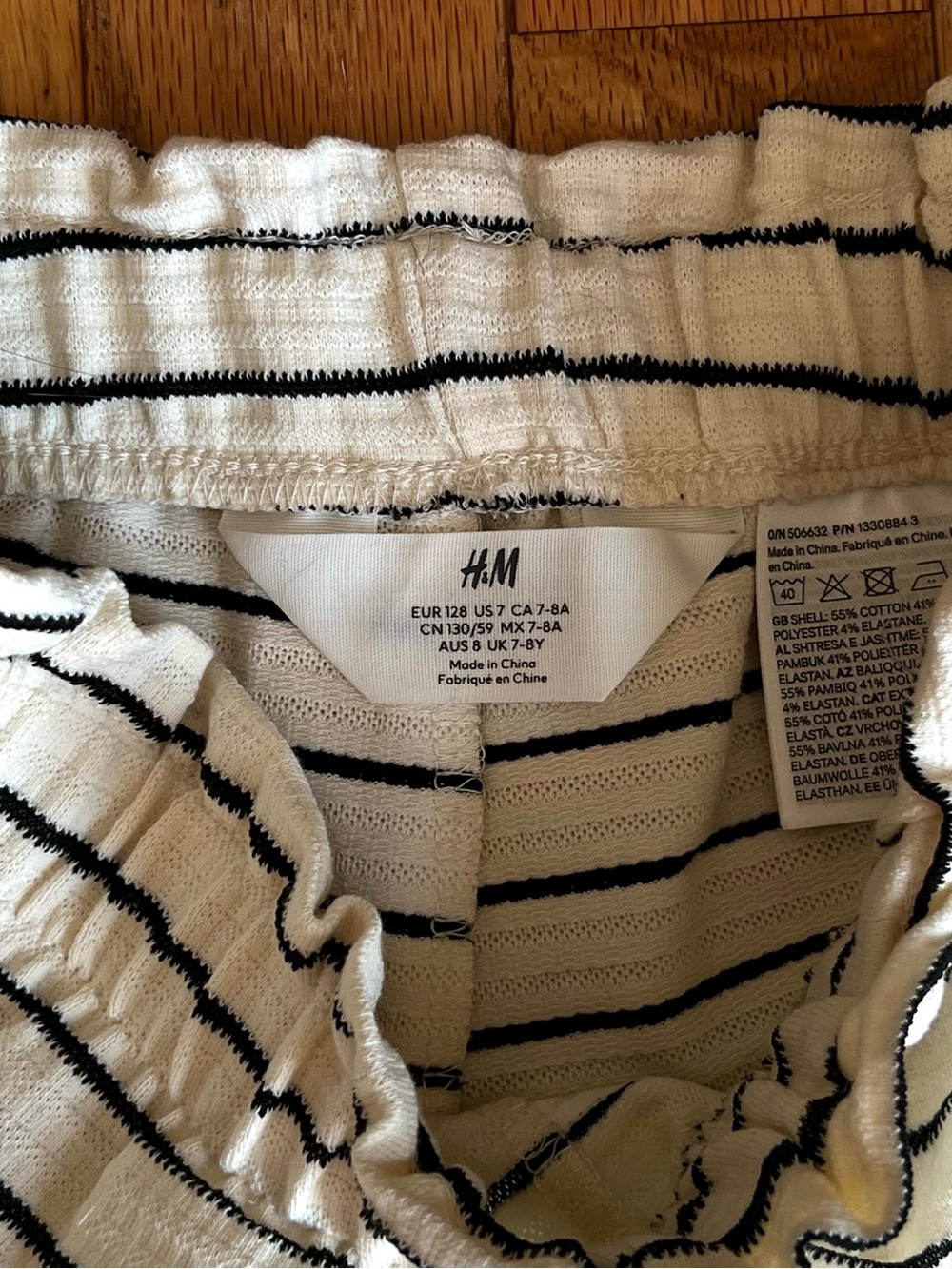 H&M Girls Black & Cream Striped Jersey Set - Picture 5 of 7